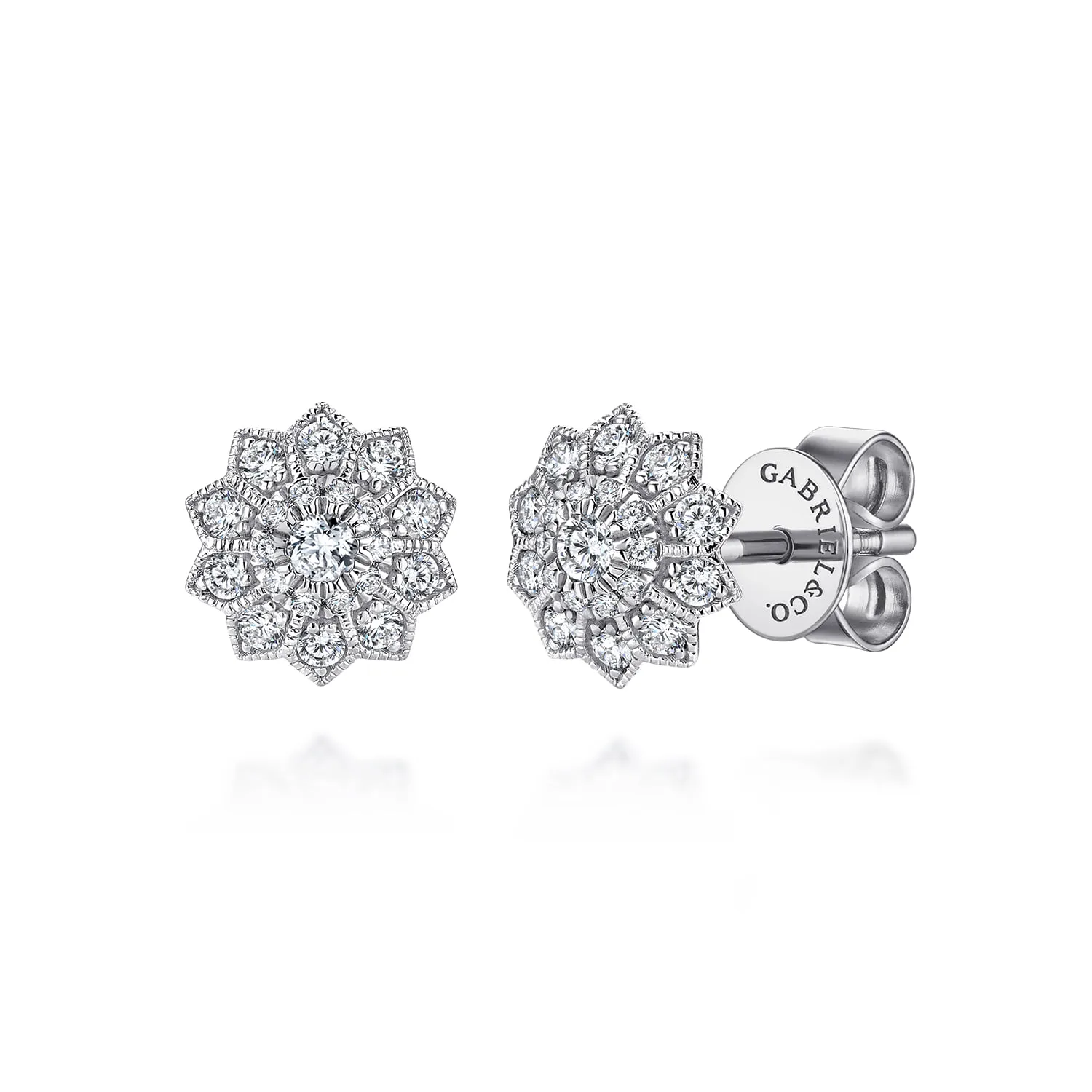 Flower Diamond Stud Earrings