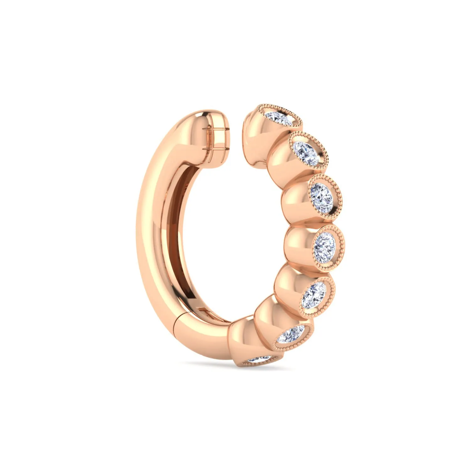 Diamond Cuff Earring in 14K Rose Gold, photograph 2