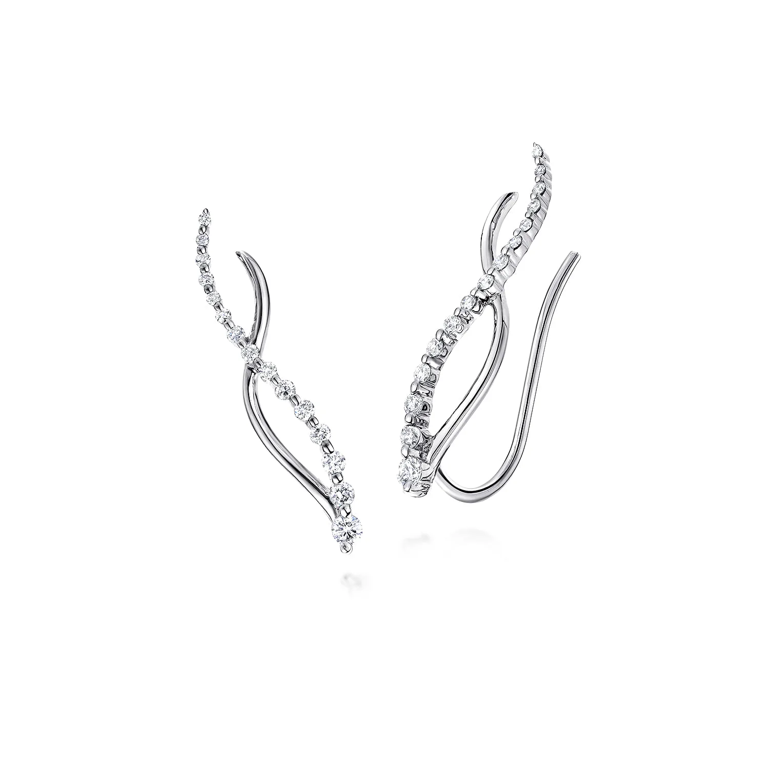 Twisted Diamond Ear Climber Earrings