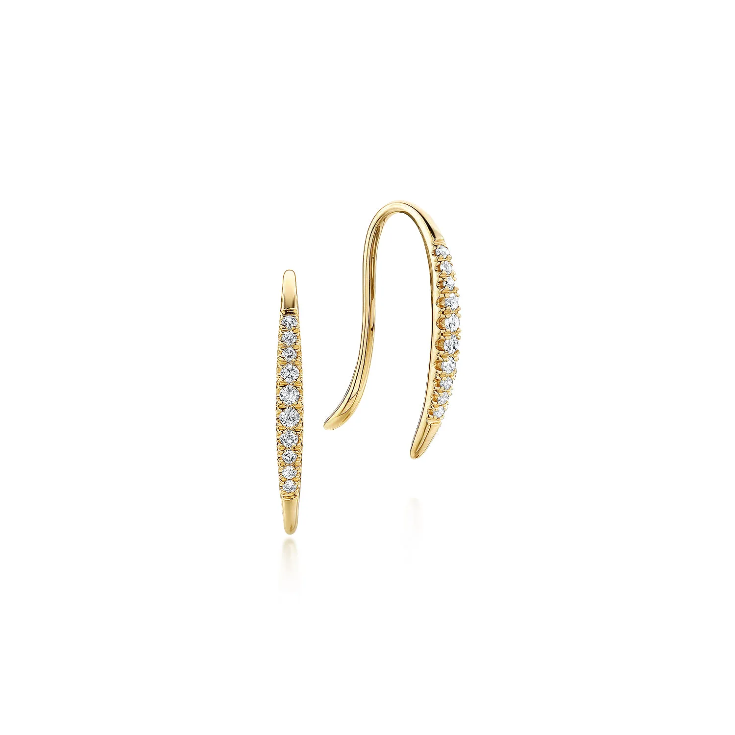 Tapered Diamond Fish Wire Earrings