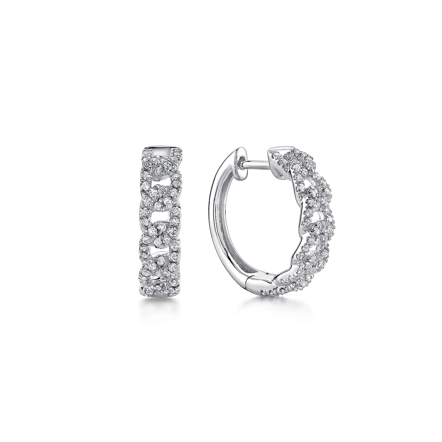 Twisted 15mm Diamond Huggies