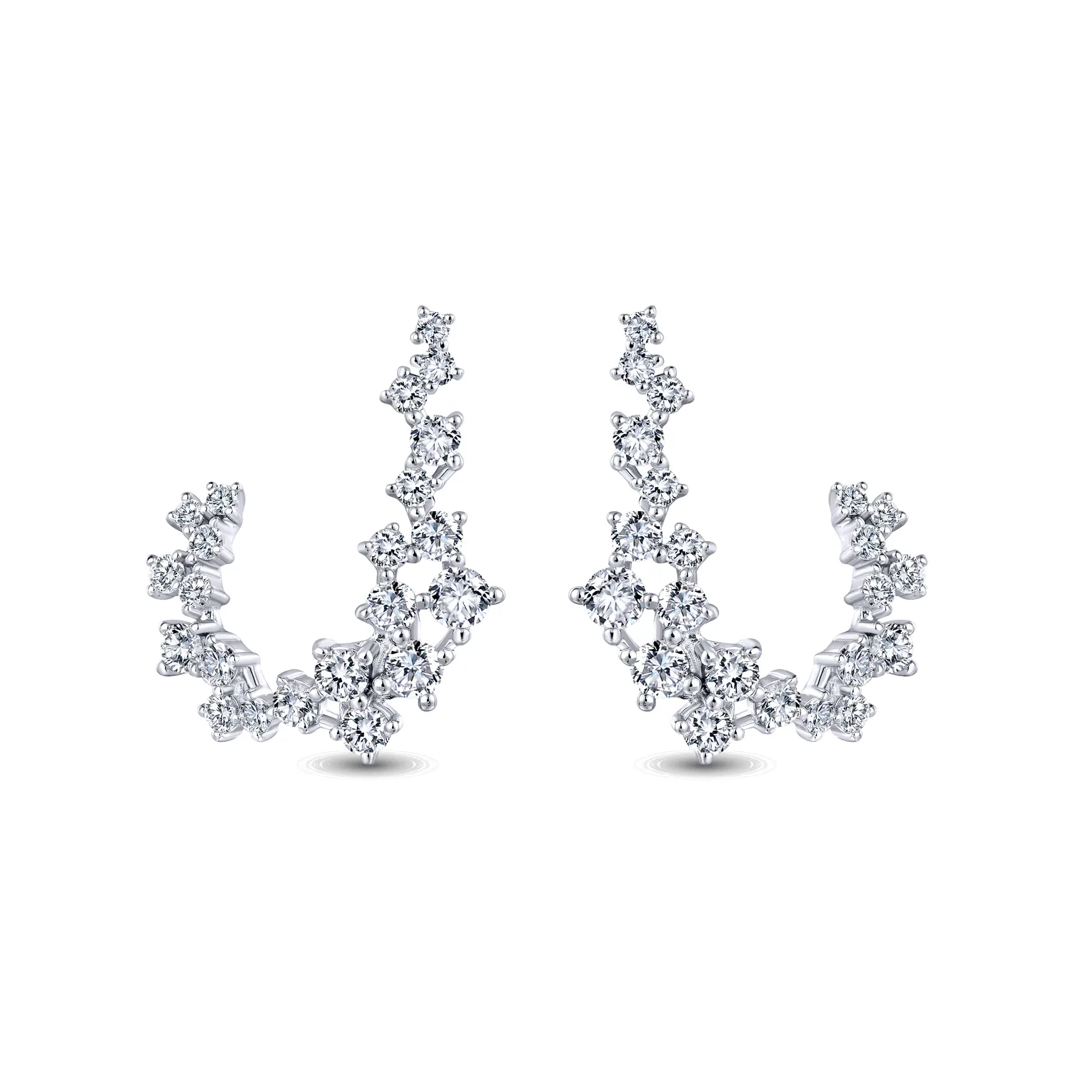 Diamond Constellation Bypass Hoop Earrings