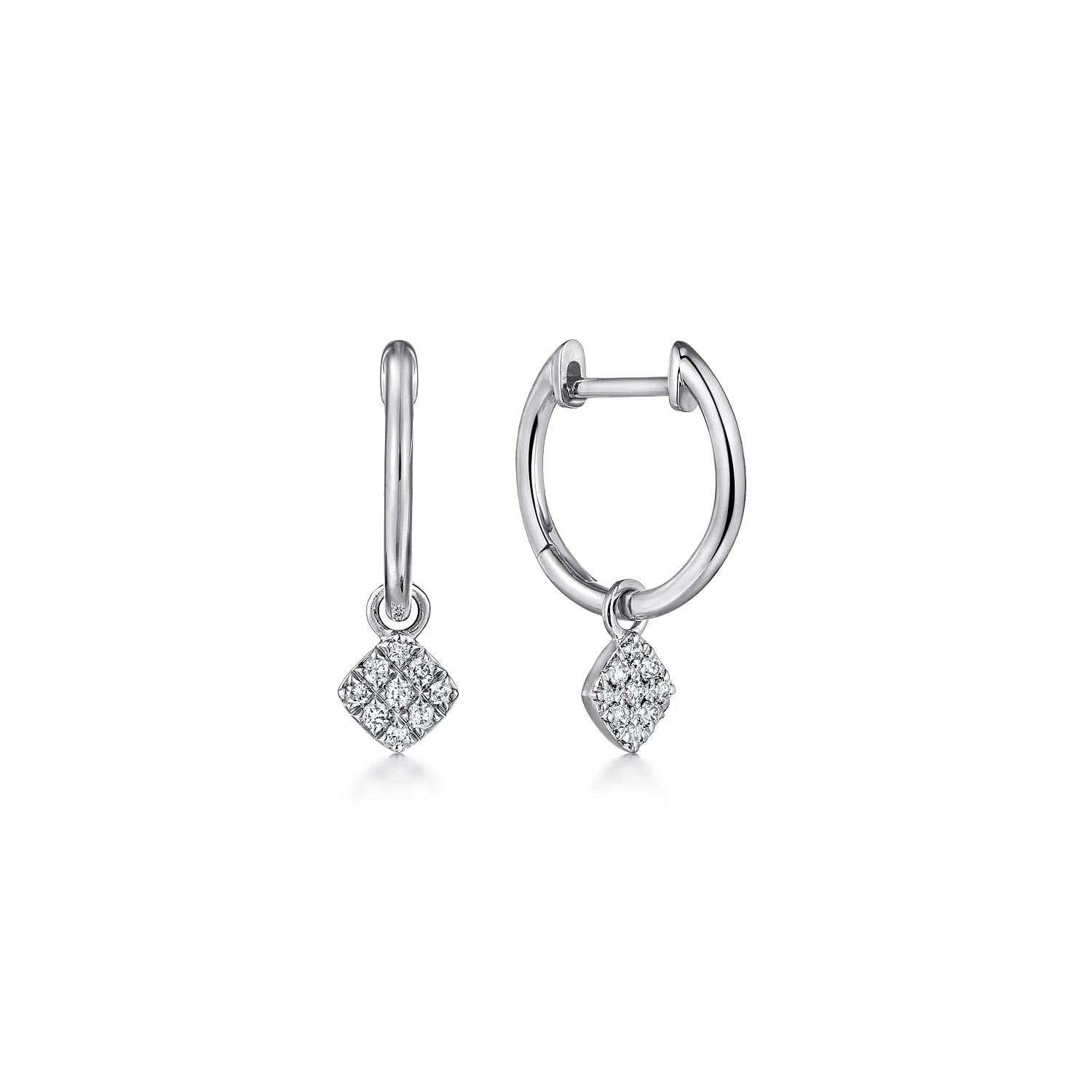 Pave 10mm Diamond Drop Earrings