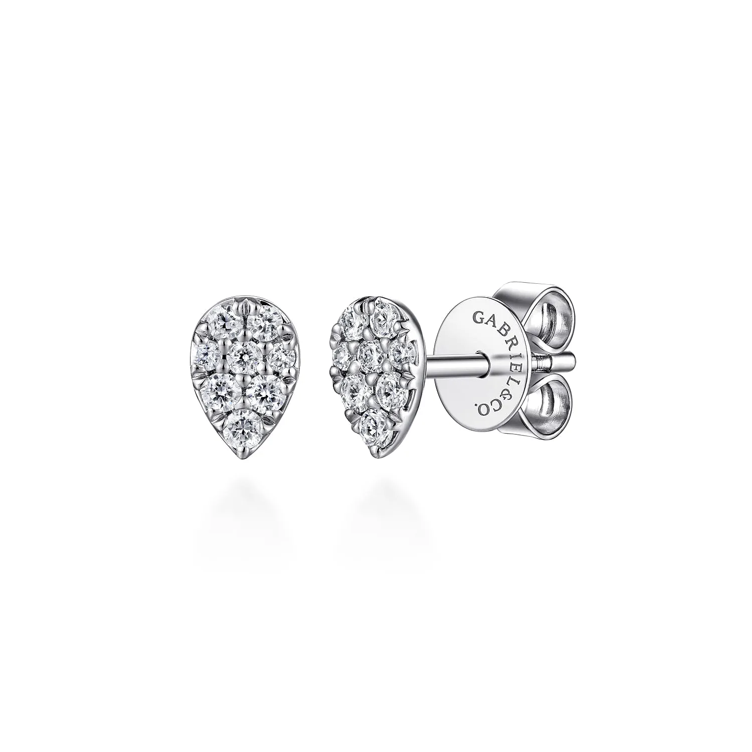 Shaped Pave Diamond Stud Earrings