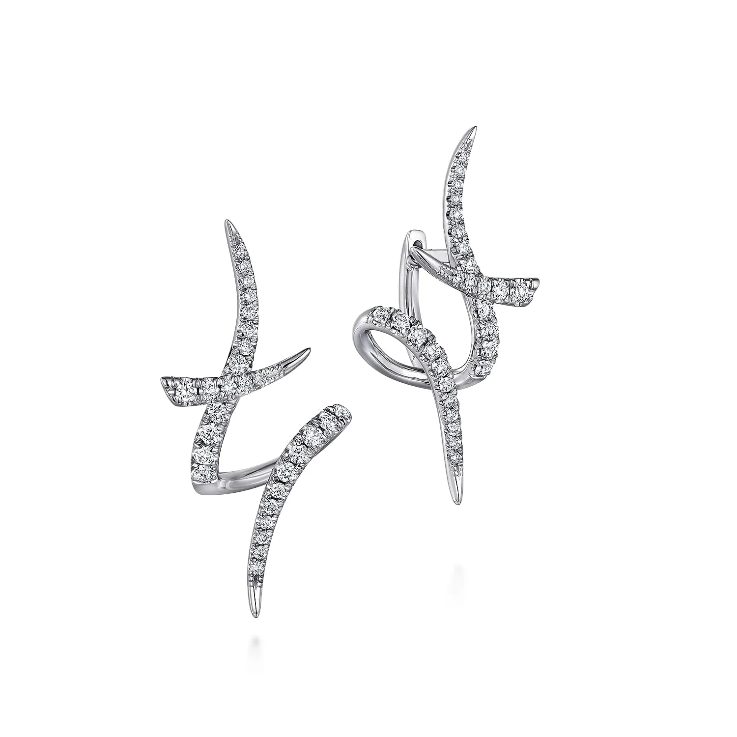 Swirling 30mm Diamond Huggies
