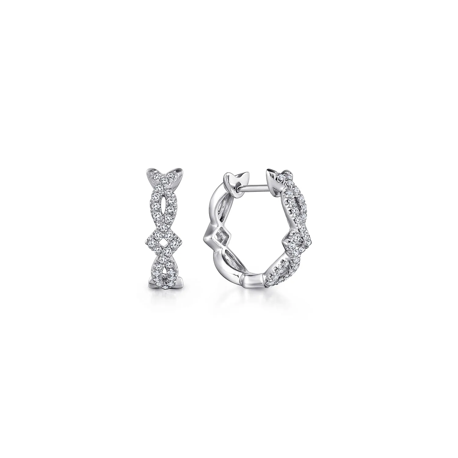 Twisted 10mm Diamond Huggies