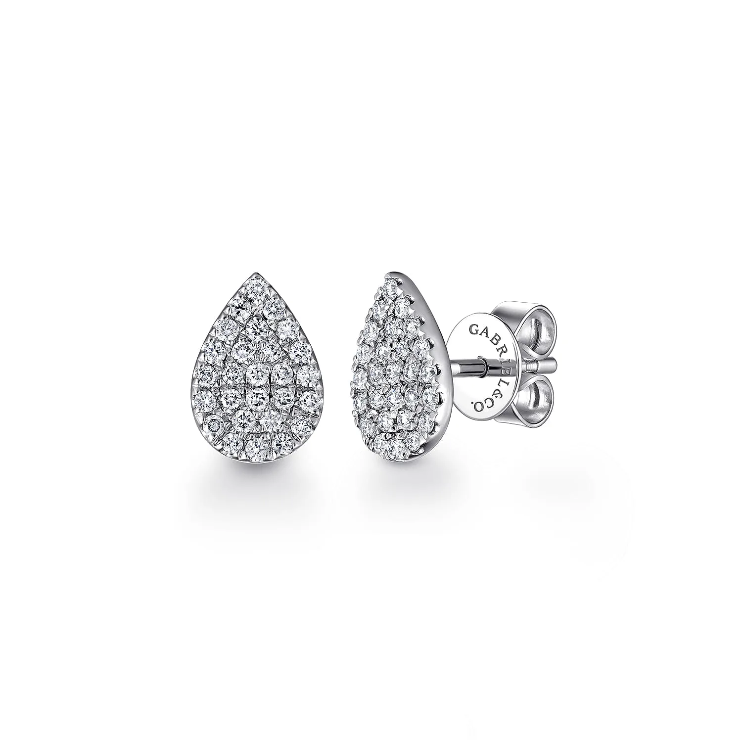 Shaped Pave Diamond Stud Earrings