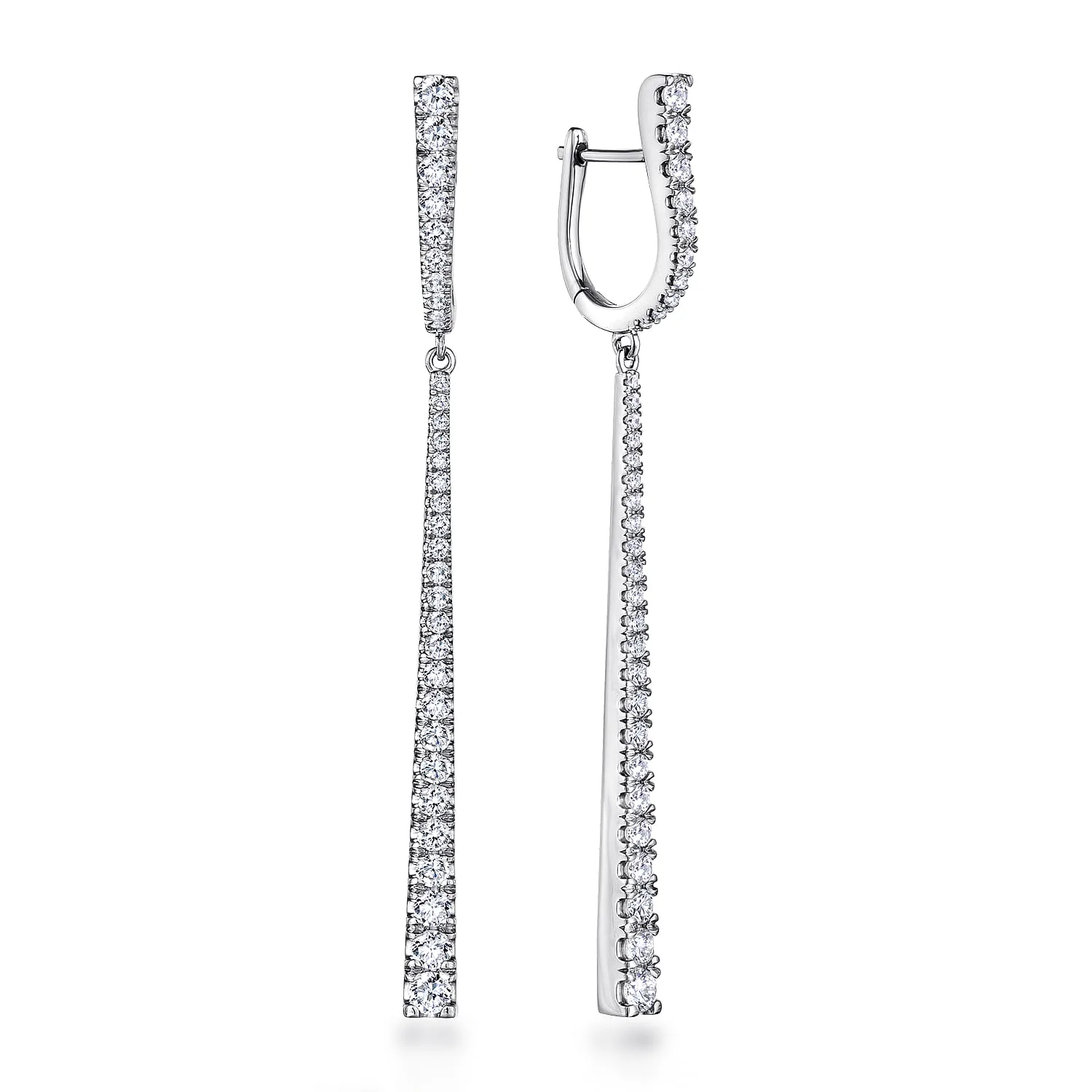 Long Diamond Bar Huggies