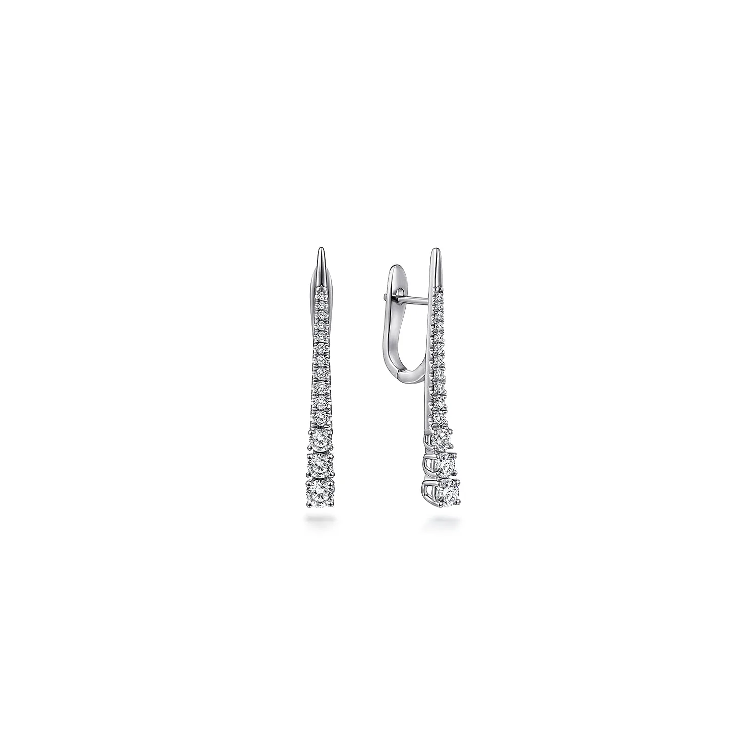 Graduating Diamond Bar Drop Earrings