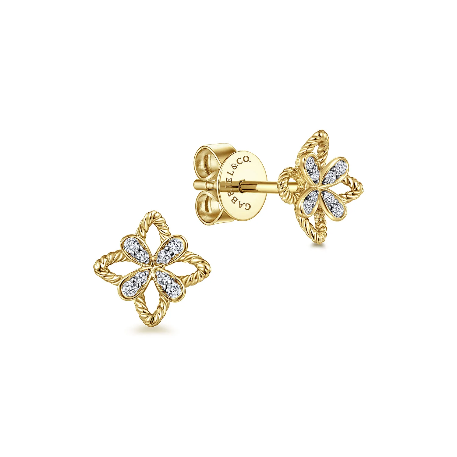 Floral Diamond Stud Earrings