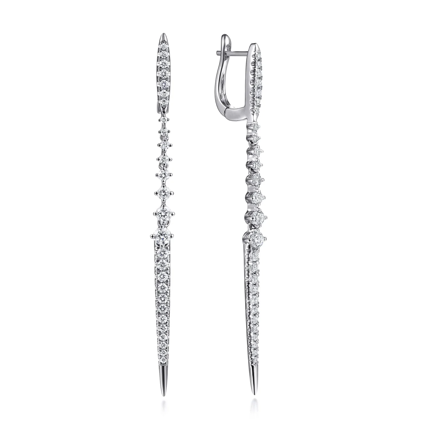 Linear Diamond Drop Earrings