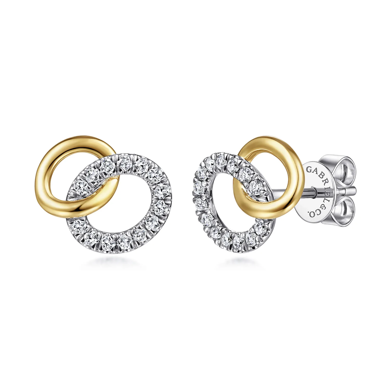 Interlocking Links Diamond Stud Earrings