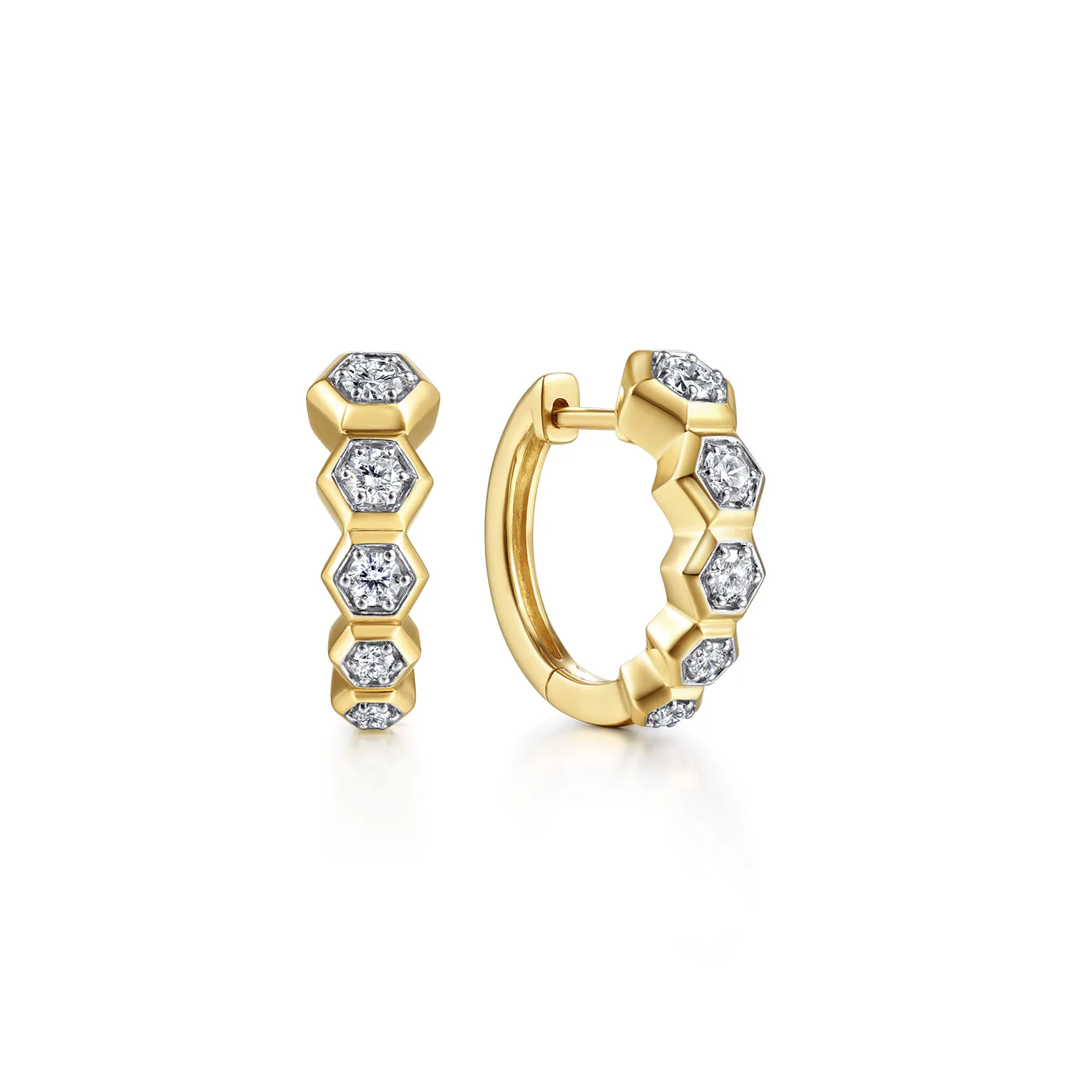 Layered 10mm Diamond Huggies