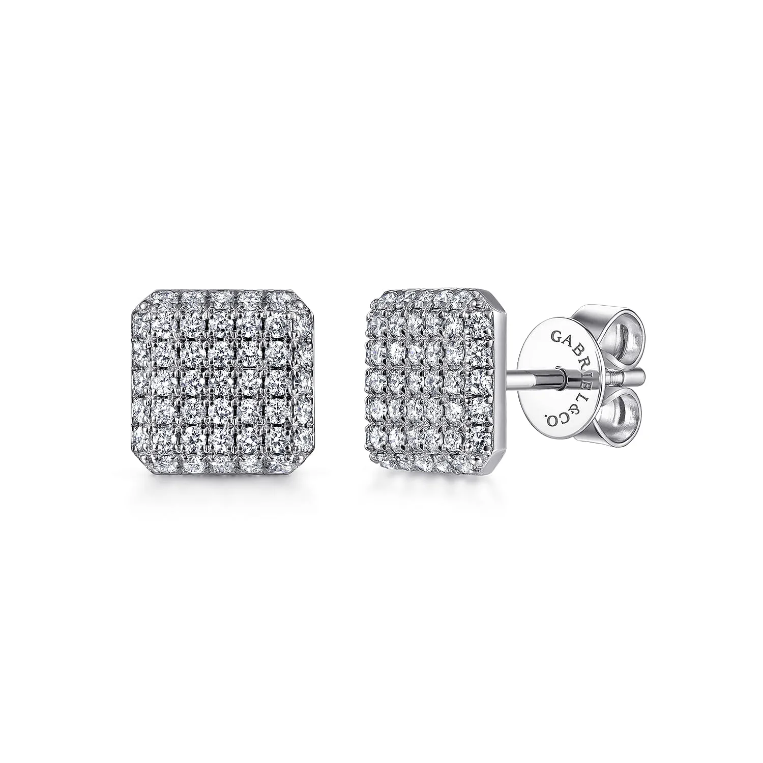 Cluster Square Diamond Stud Earrings