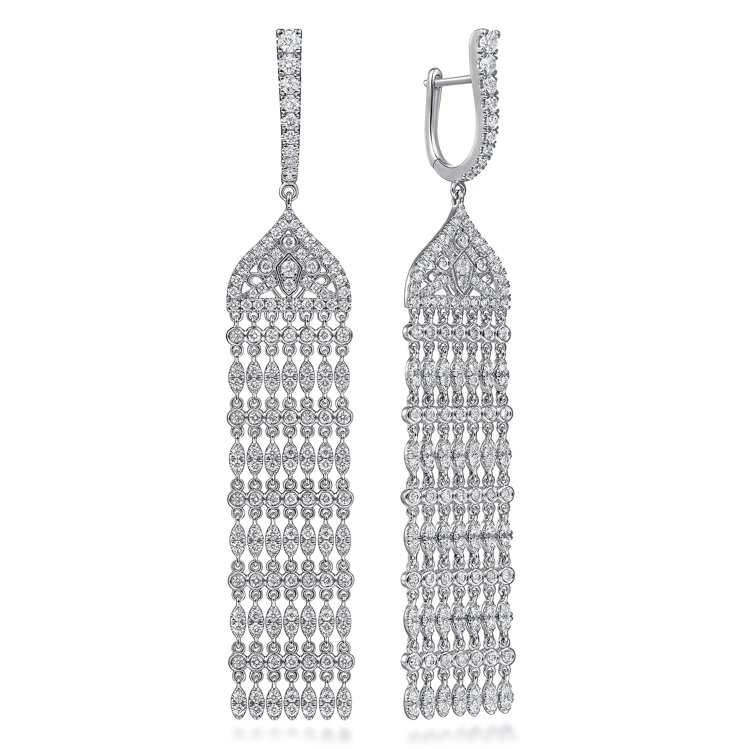 Long Diamond Chandelier Earrings