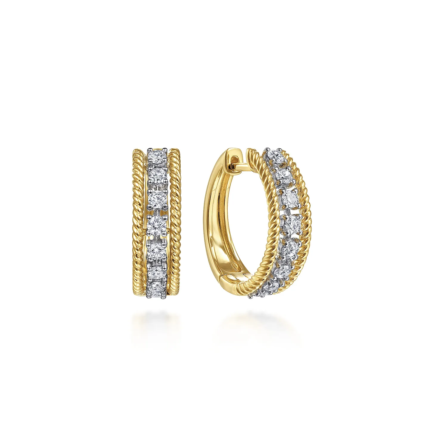 Twisted 15mm Diamond Huggies