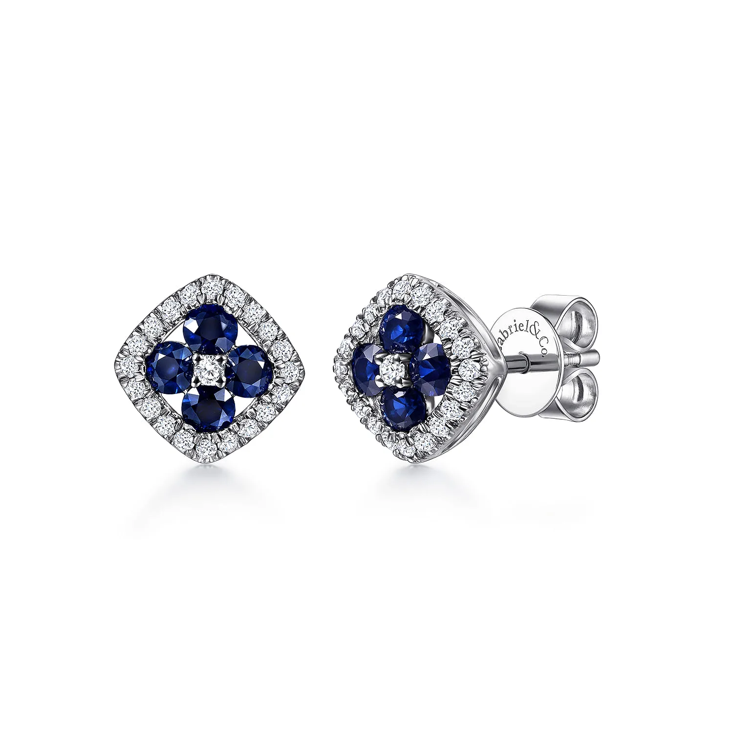 Diamond and Sapphire Stud Earrings