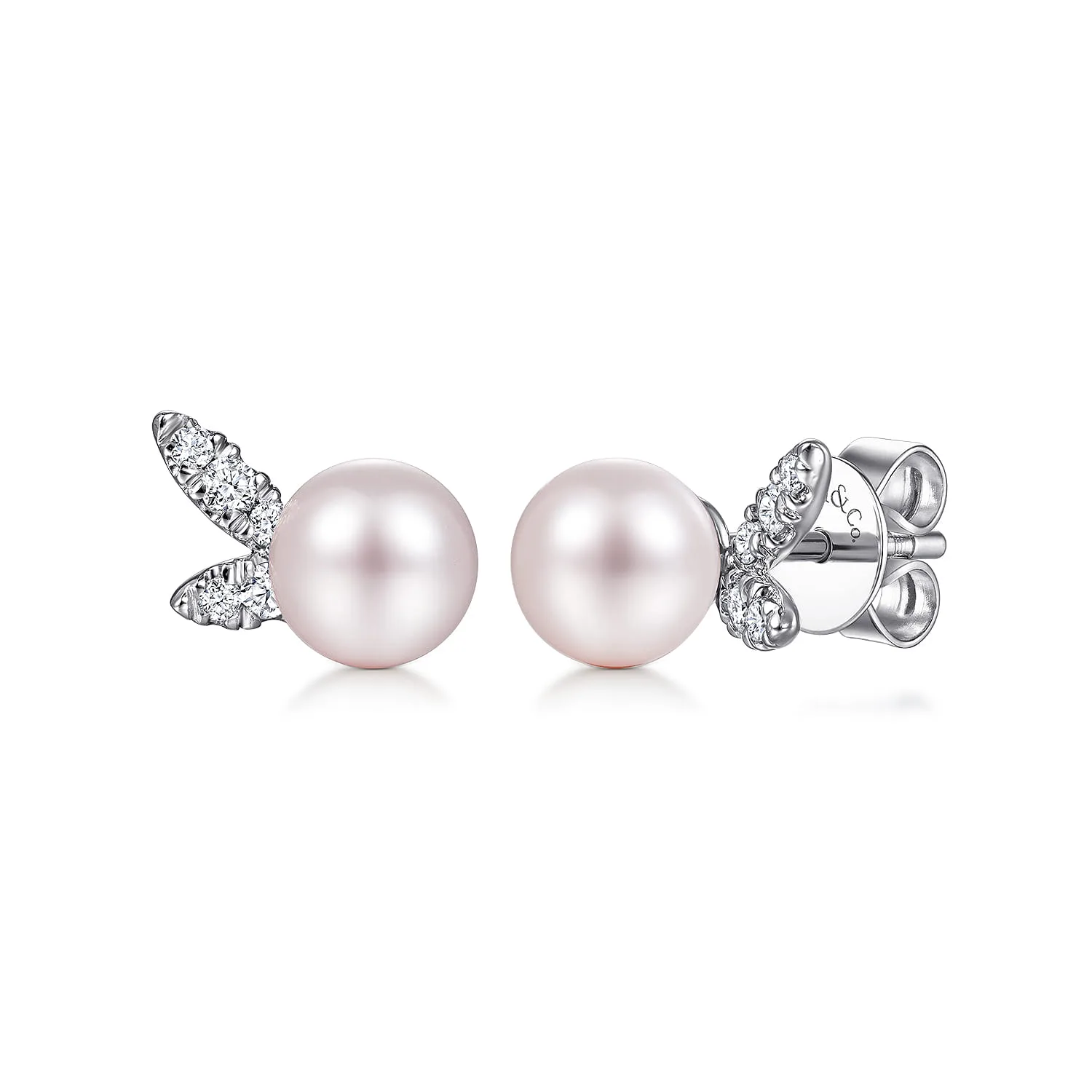 Pearl with Diamond Accents Stud Earrings