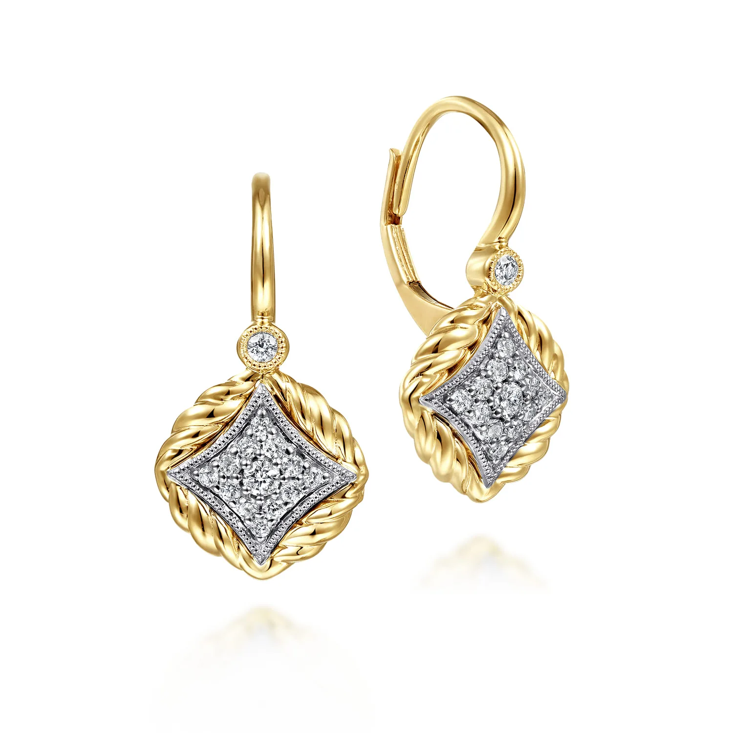 Pave Diamond Leverback Earrings
