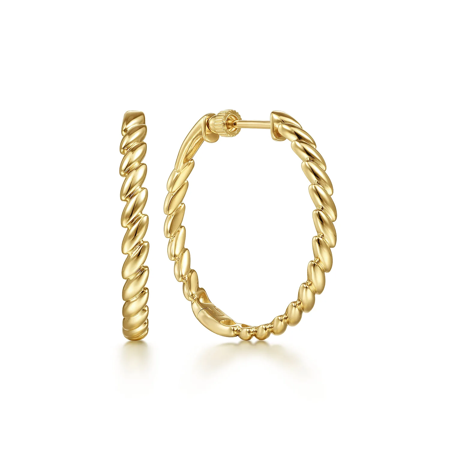 30 mm Twisted Rope Classic Hoop Earrings