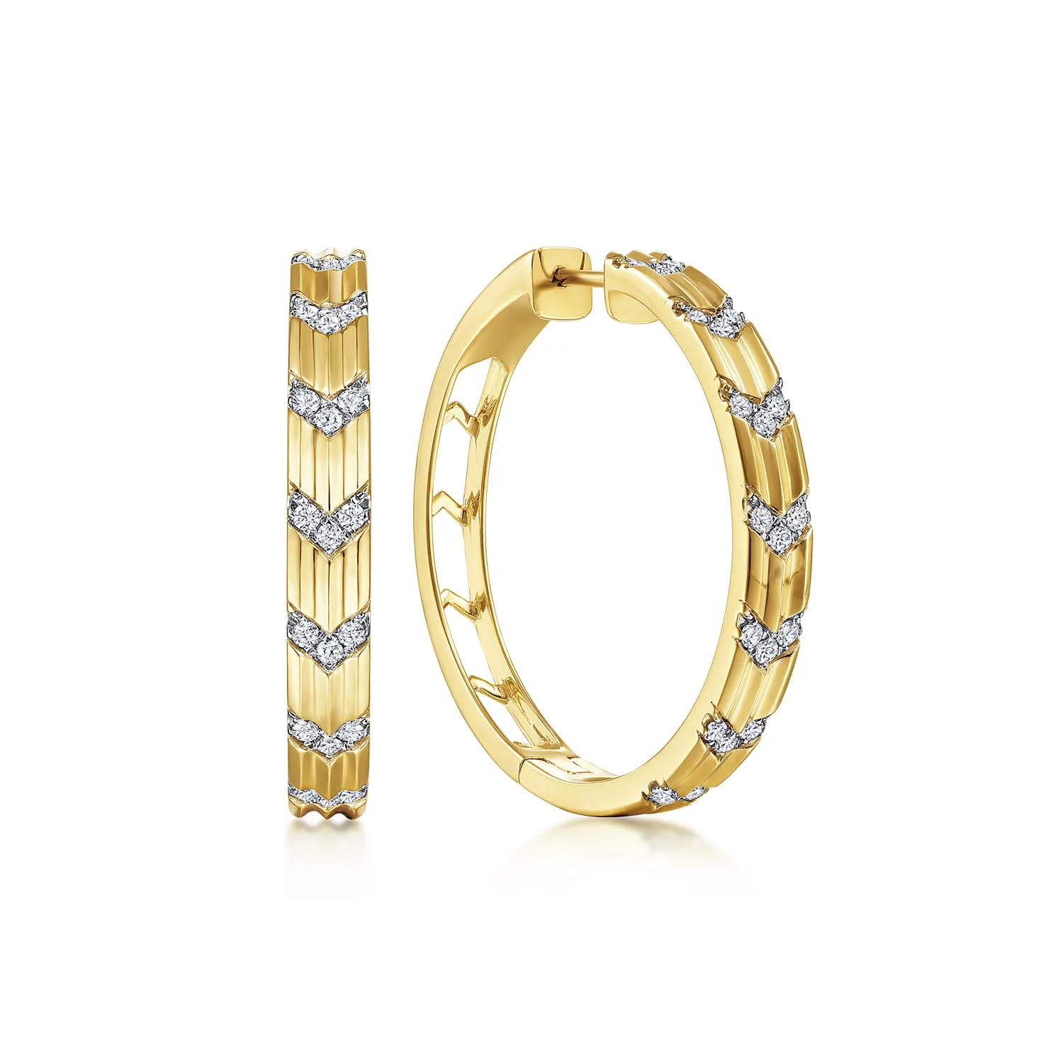 30mm Classic Diamond Hoop Earrings
