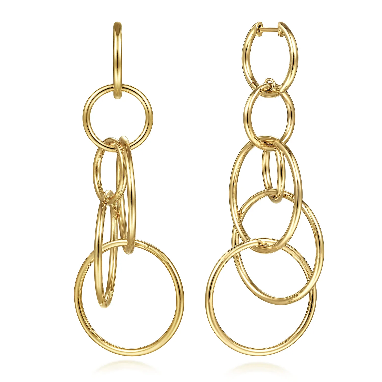 Multi Circles Huggie Drop Earrings