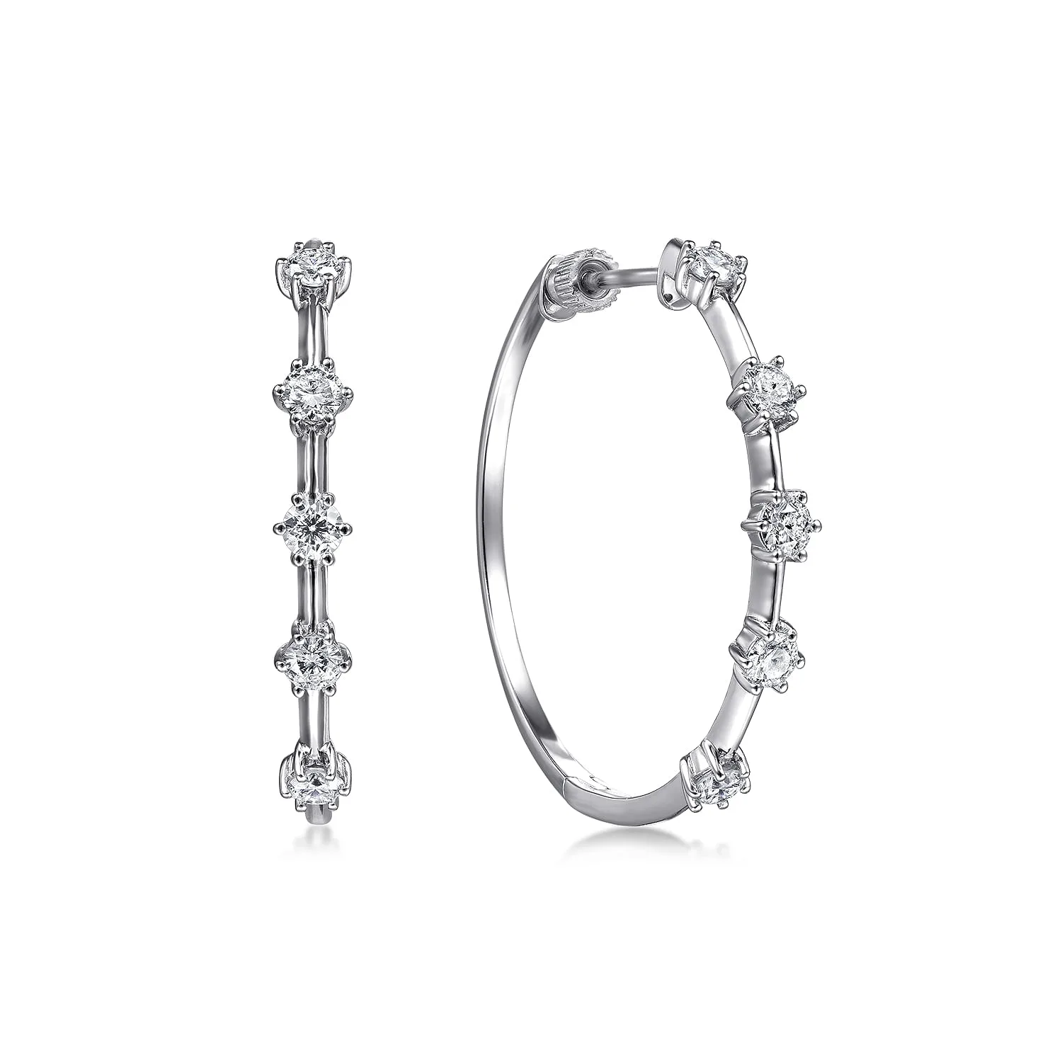 30mm Classic Diamond Hoop Earrings