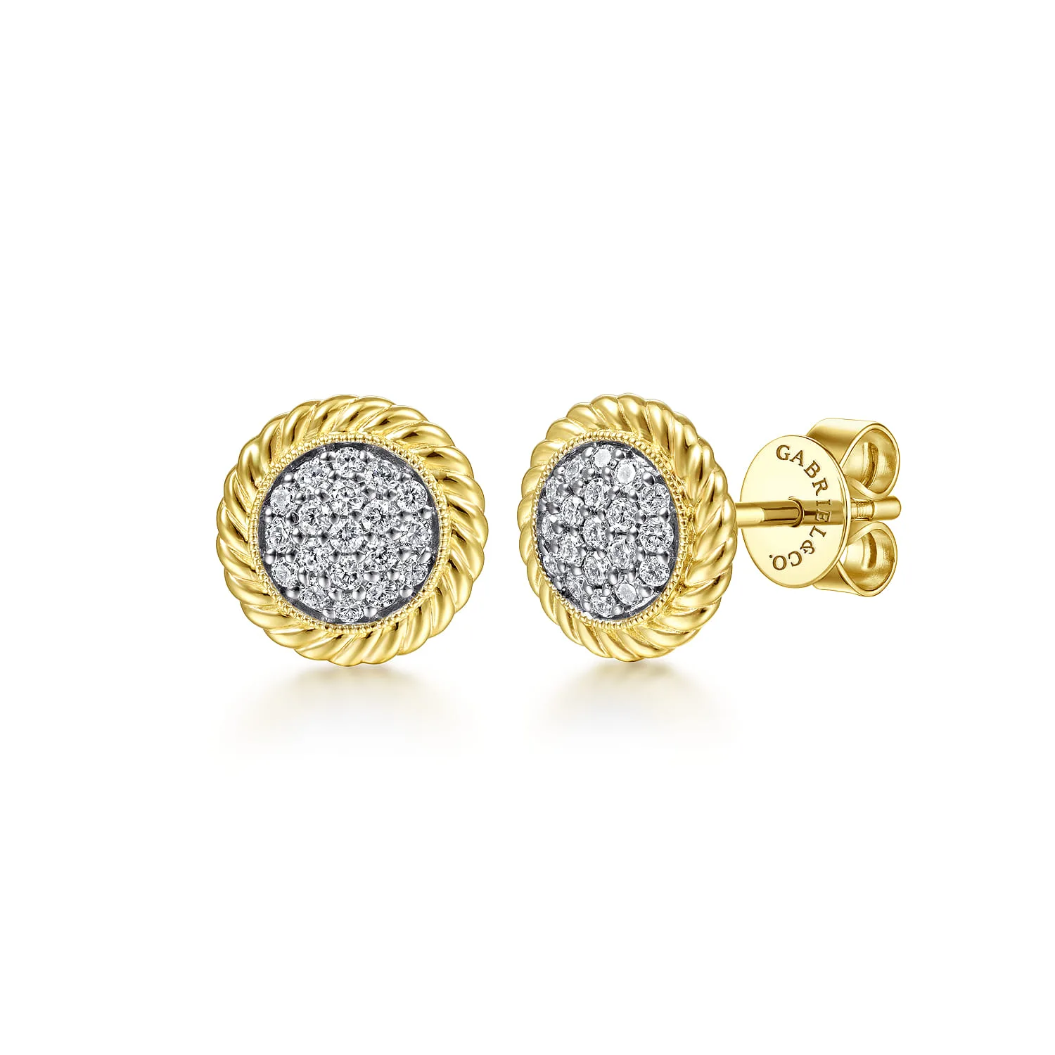 Diamond Pave Center Stud Earrings