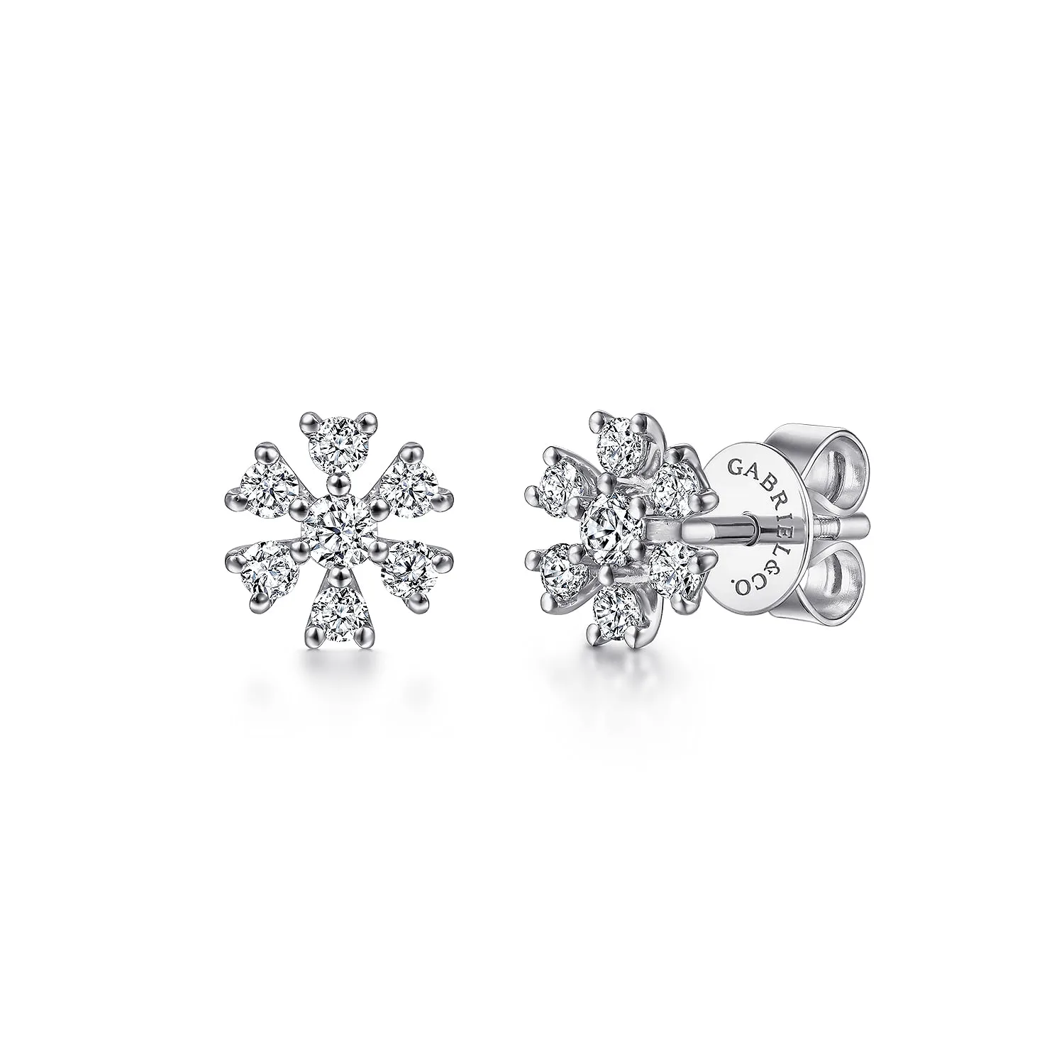 Diamond Snowflake Stud Earrings