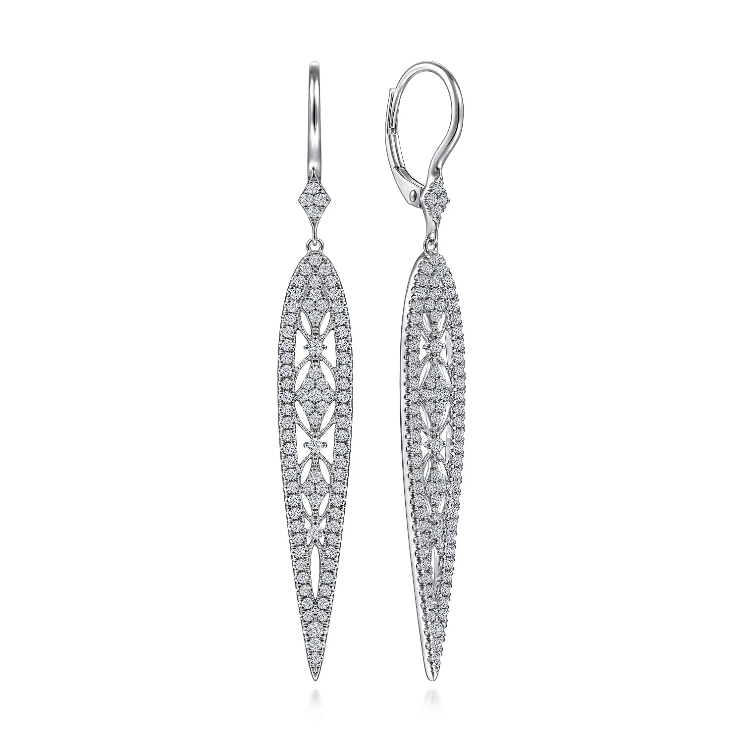 Long Teardrop Diamond Earrings