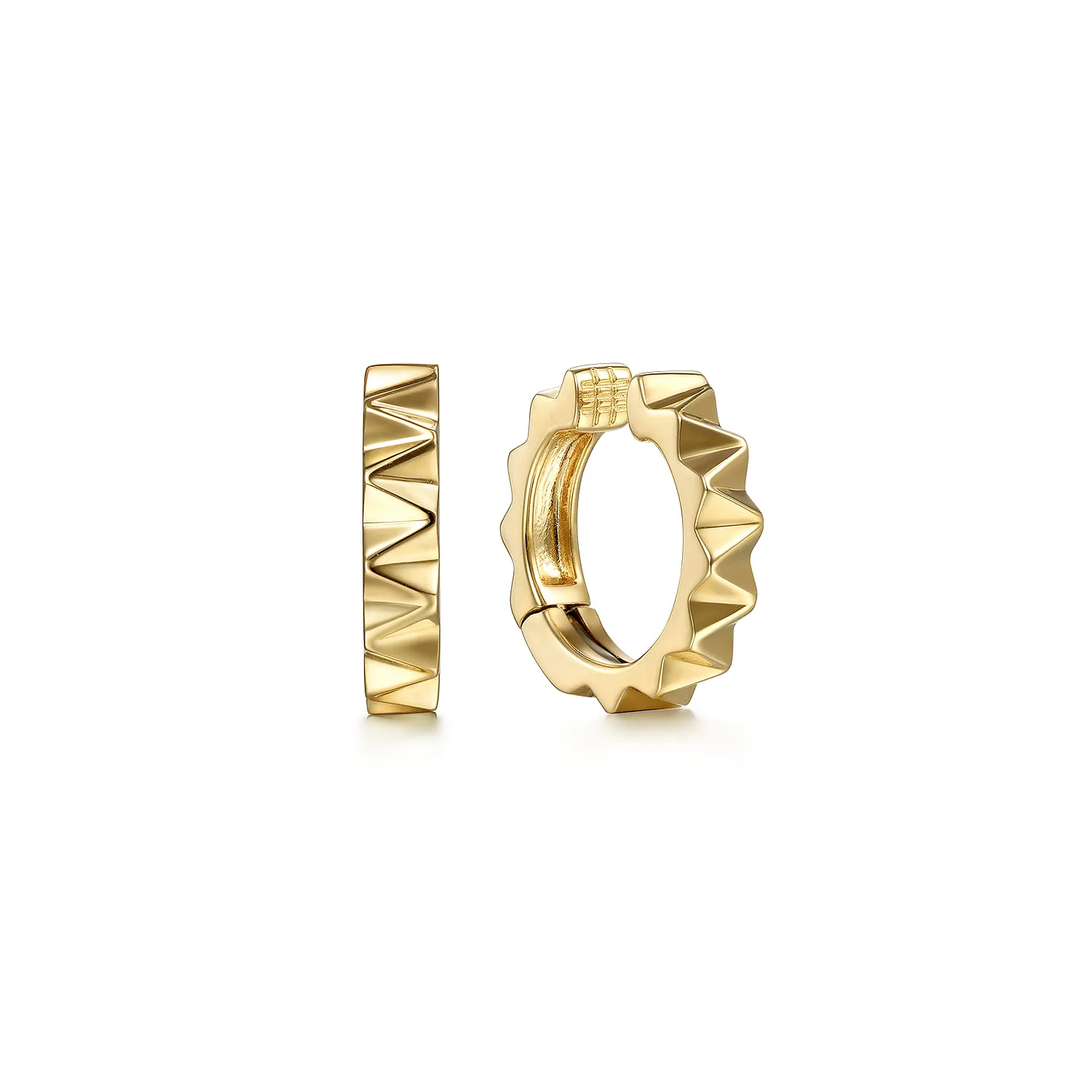 15mm Spike Hoop Earcuff in 14K Yellow Gold, photograph 2