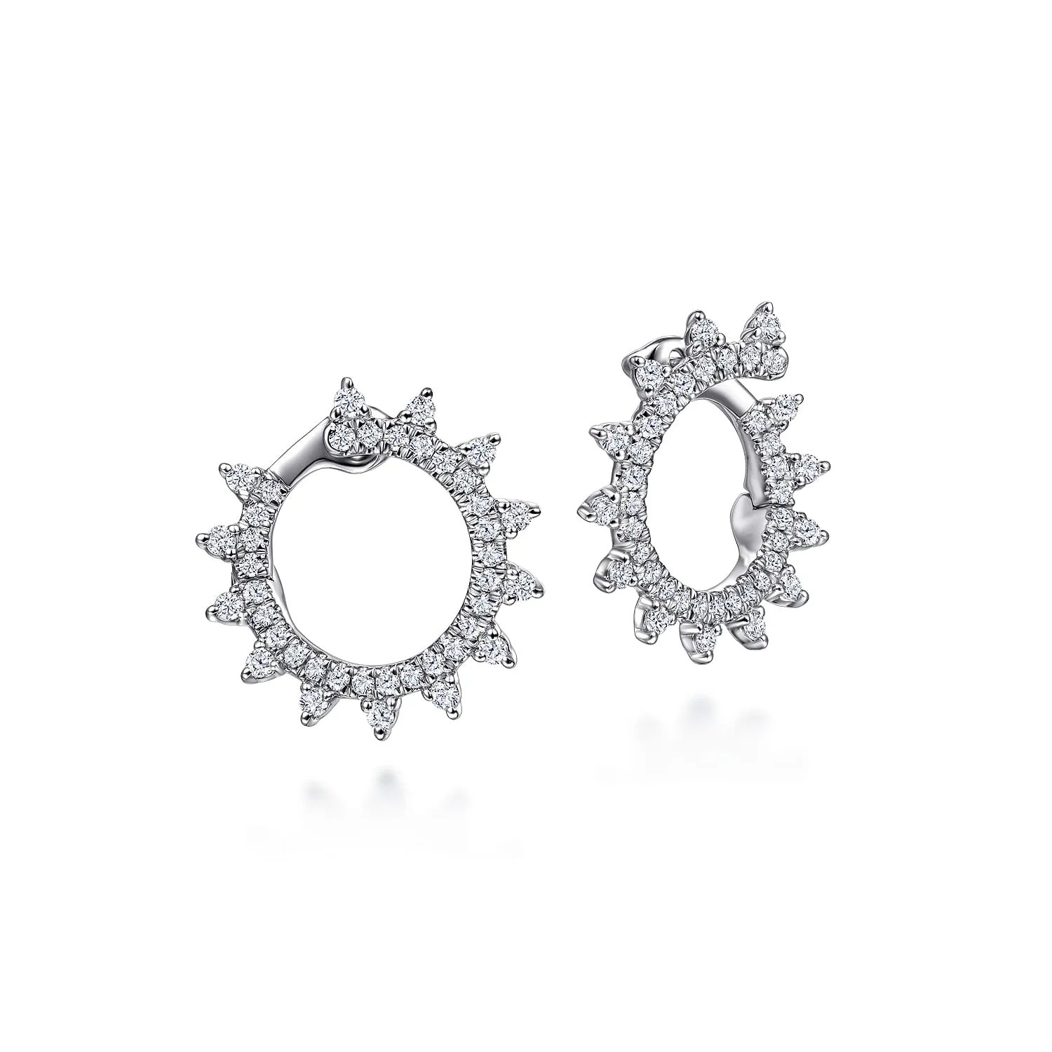 Diamond 15mm Bypass Hoop Earrings