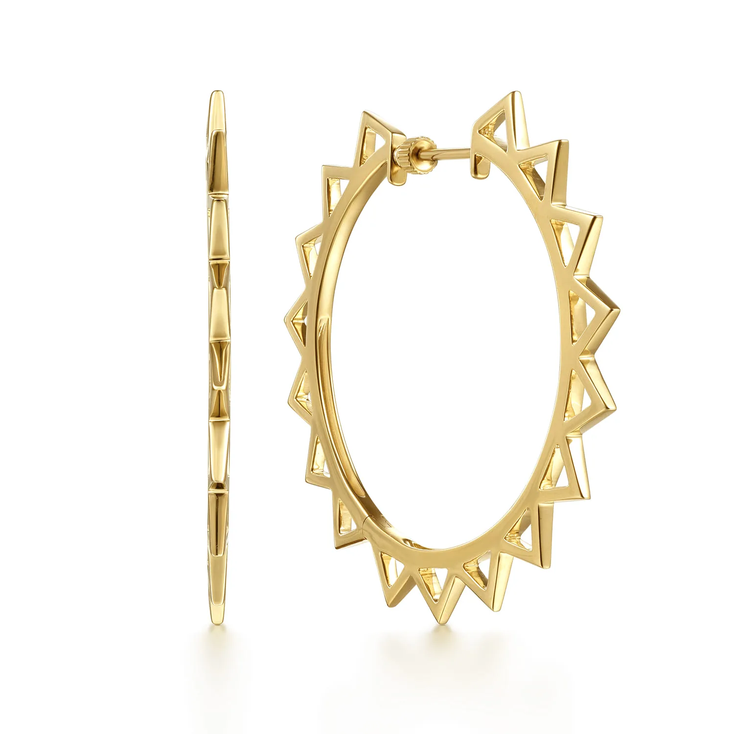 50mm Spike Classic Hoop Earrings