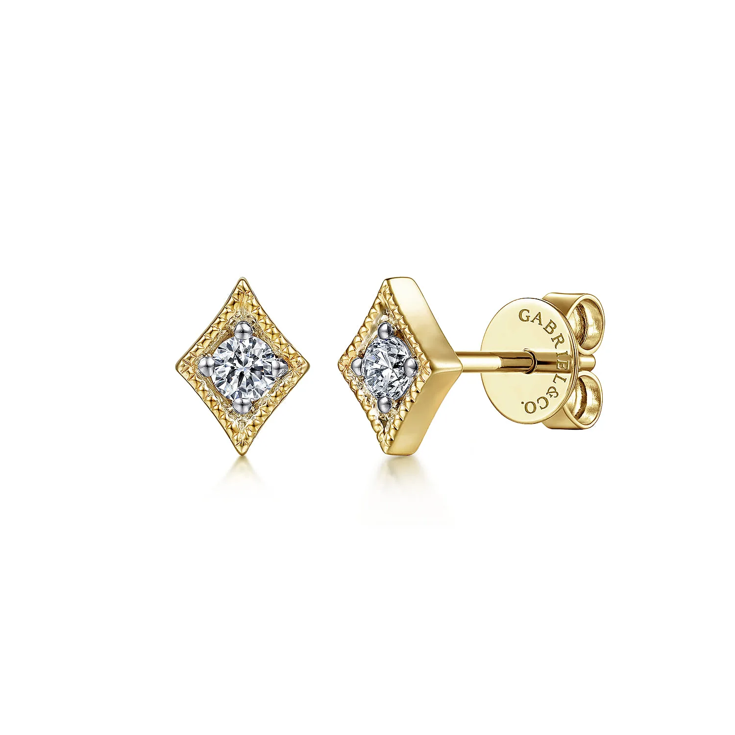 Diamond Rhombus Stud Earrings