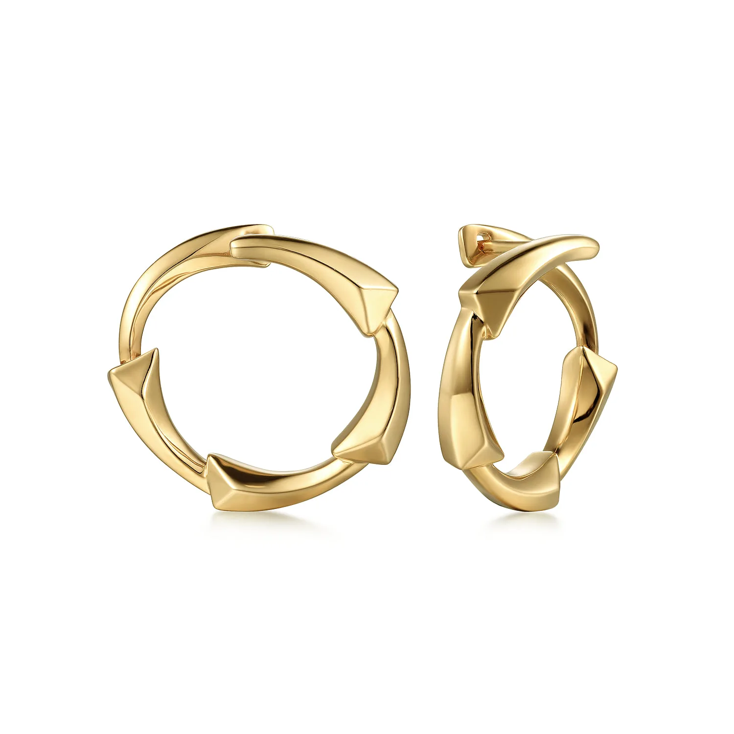 Angular Station Hoop Earrings