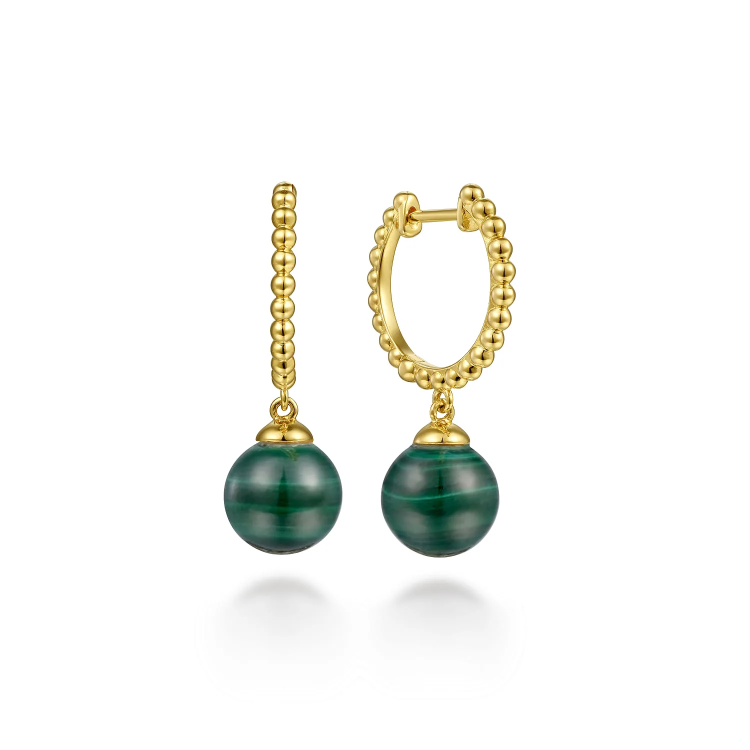 Bujukan Huggie Earrings with Malachite Drops