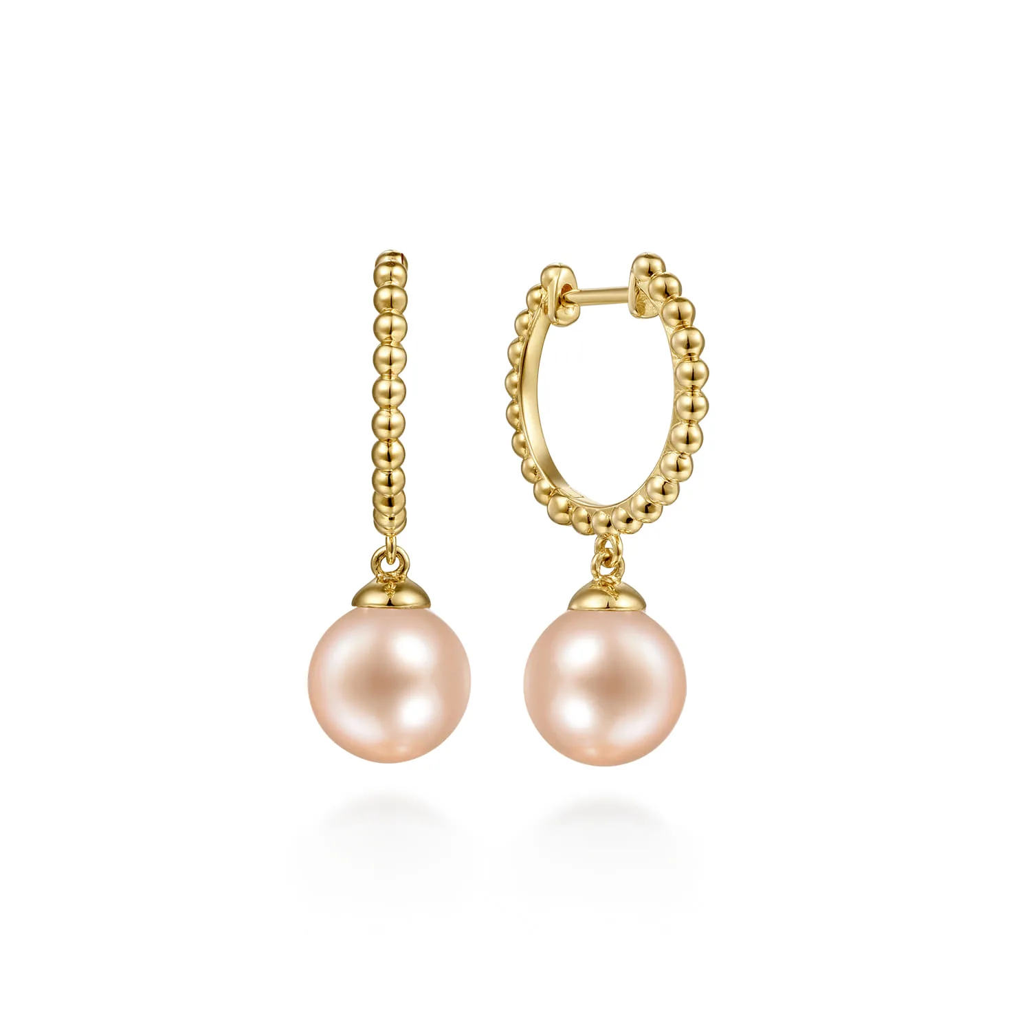 Pink Pearl Bujukan Huggie Drop Earrings