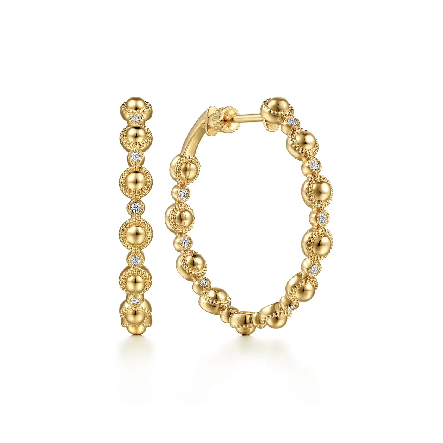 30mm Diamond Bujukan Hoop Earrings