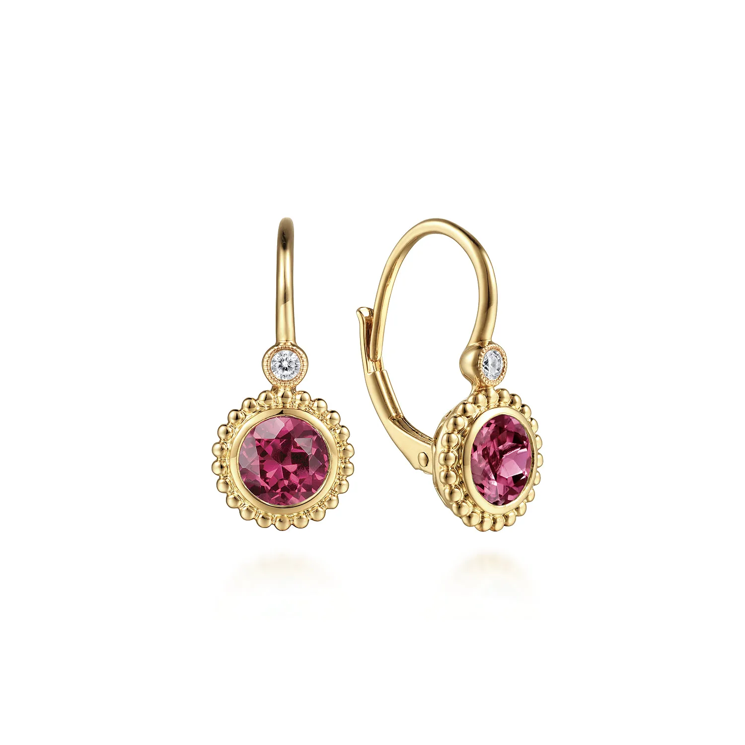 Diamond And Pink Tourmaline Bujukan Drop Earrings