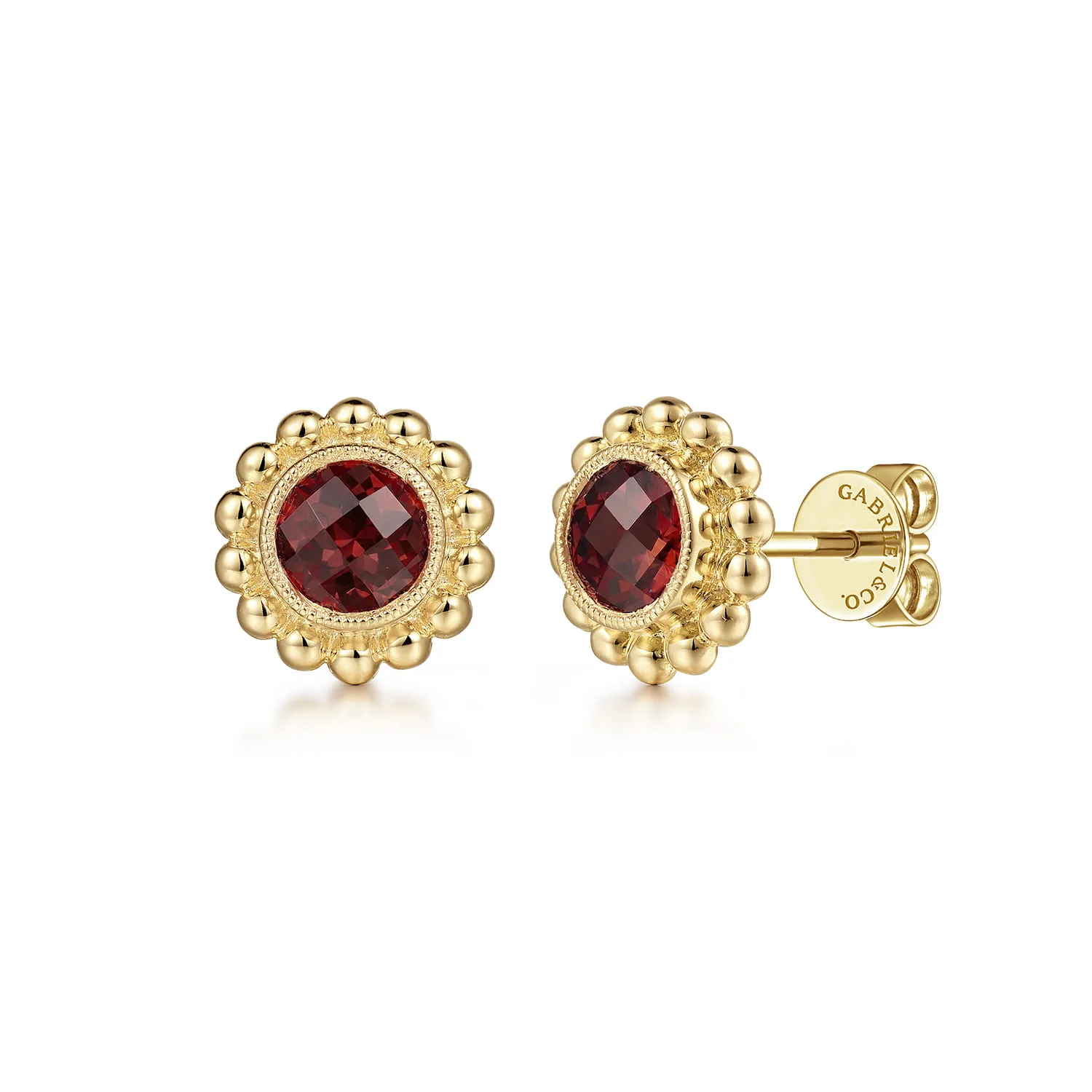 Diamond And Garnet Bujukan Stud Earrings