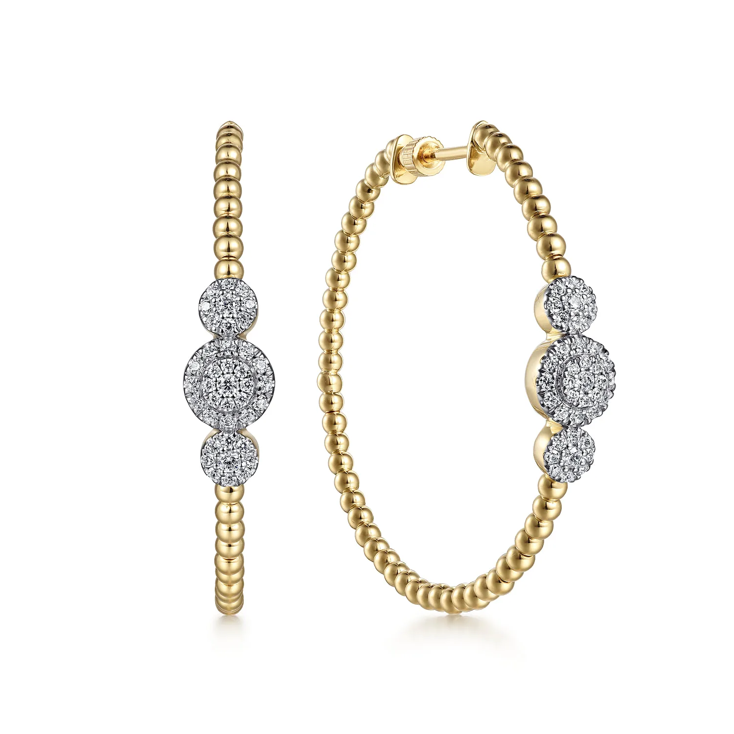 Bujukan 40mm Pave Diamond Hoop Earrings