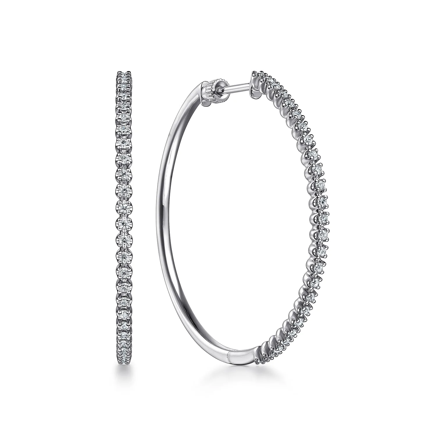 40mm Diamond Hoop Earrings