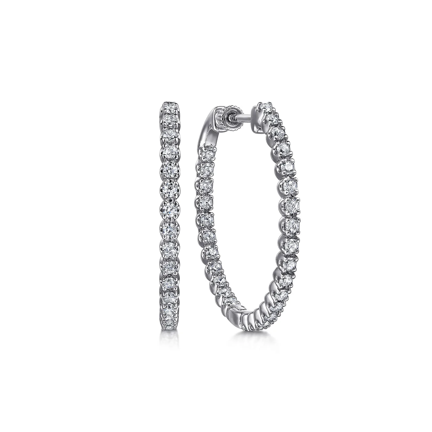 30mm Diamond Inside Out Hoop Earrings