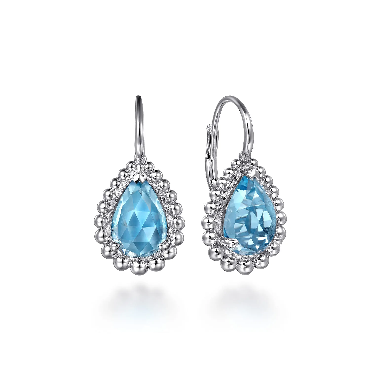 Swiss Blue Topaz Bujukan Stud Earrings