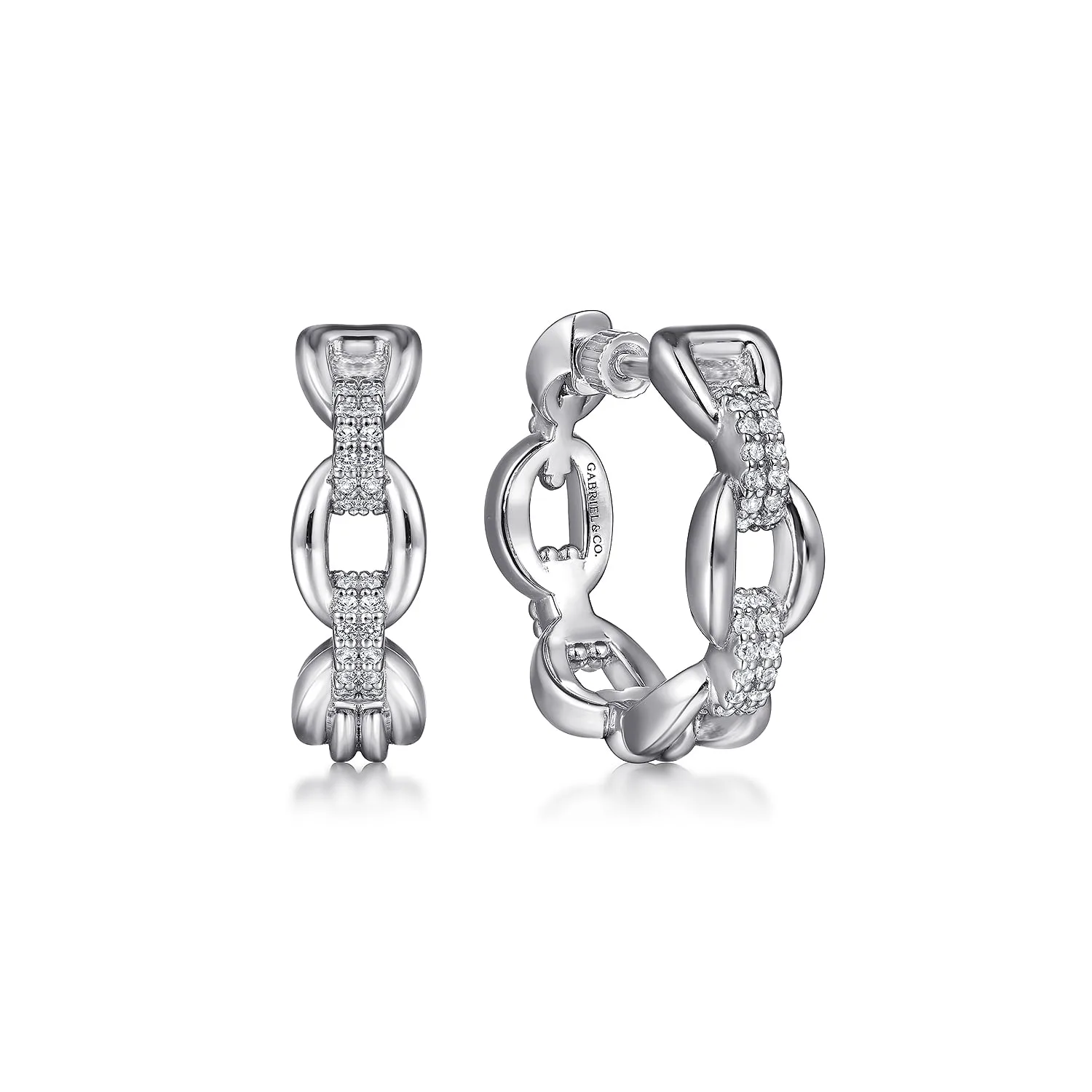 White Sapphire Bujukan Link Chain Earrings