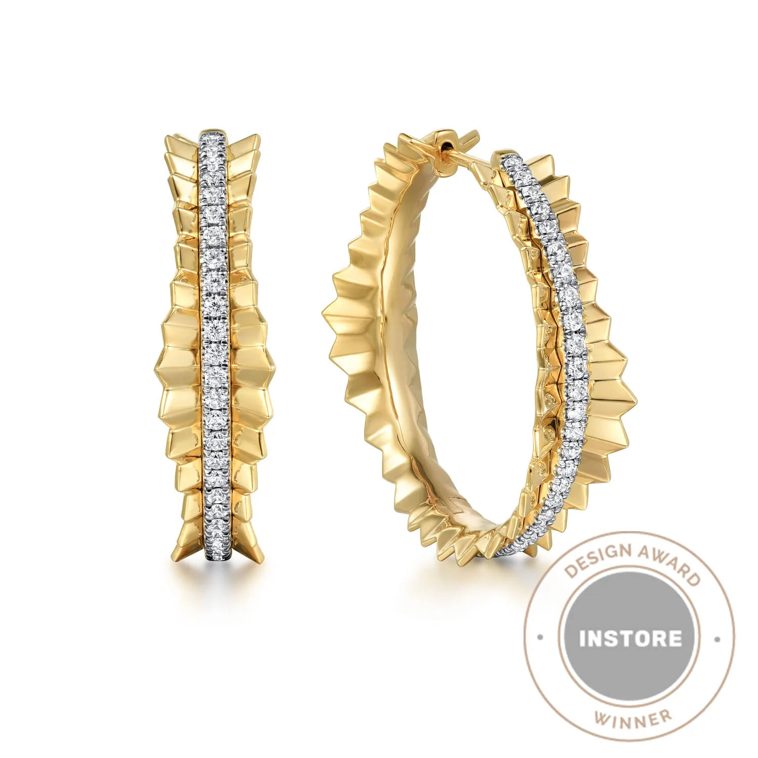 Diamond Cut Hoop Earrings in size 30mm
