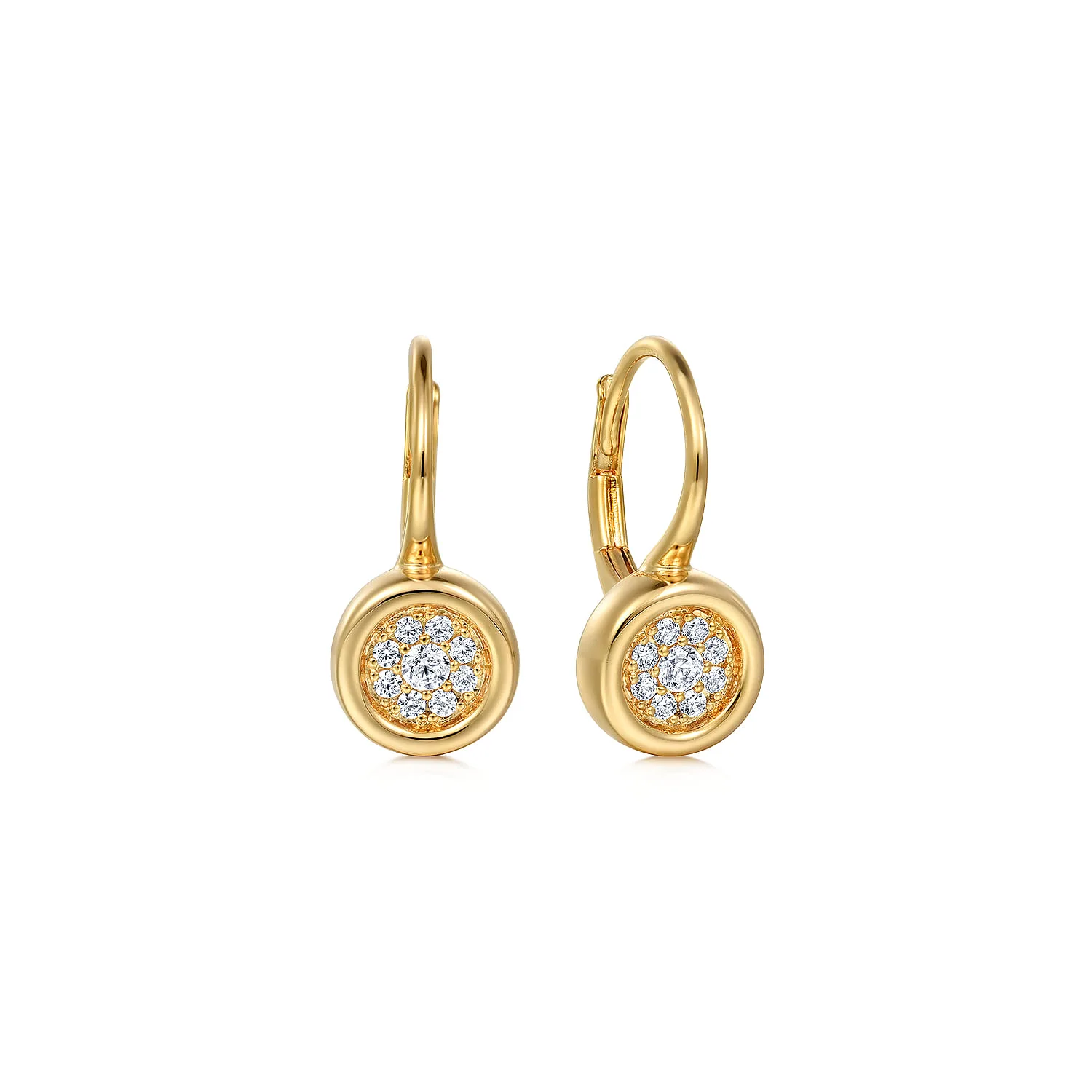 Cluster Diamond Lever Back Earrings