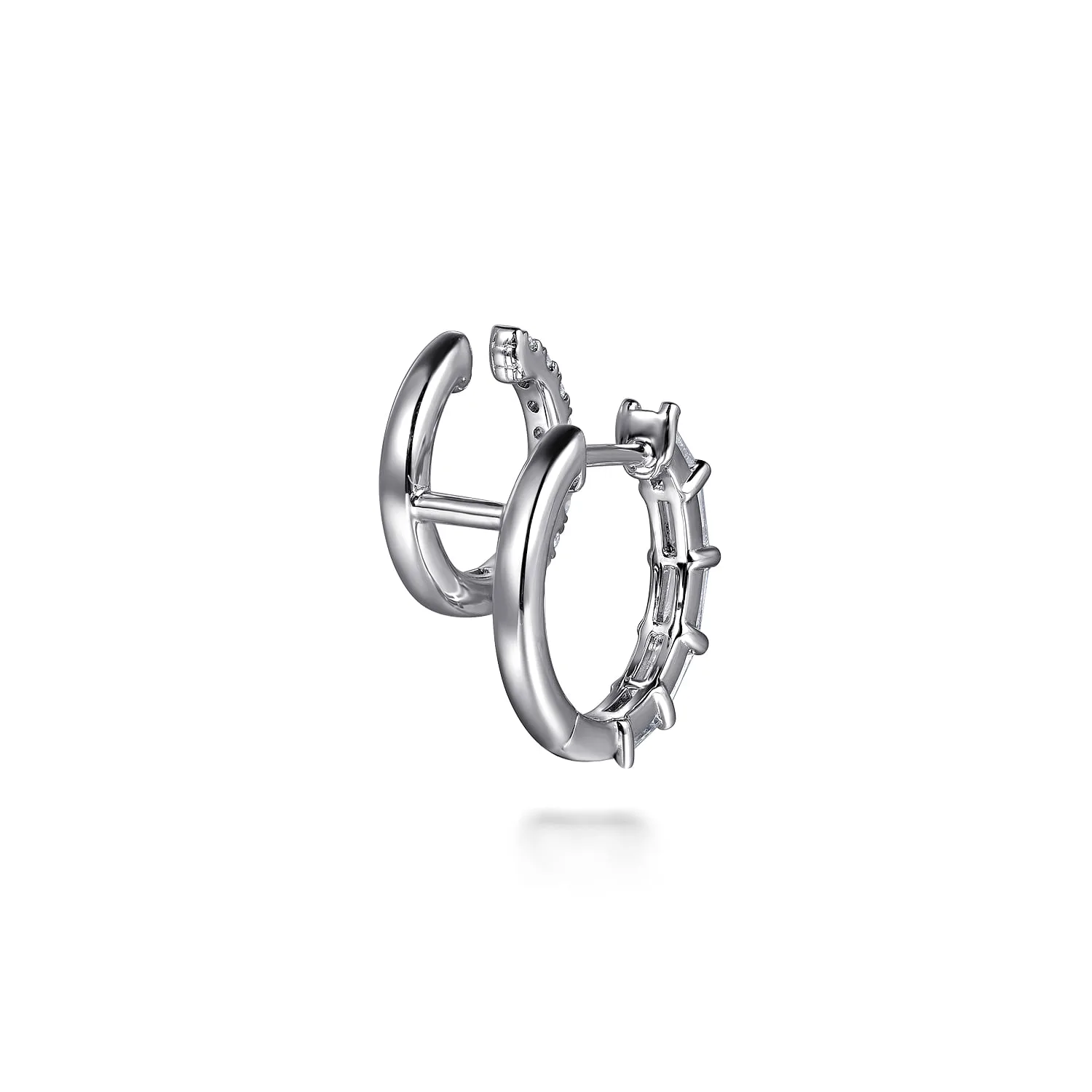 Diamond Stuggies Earrings in 14K White Gold, photograph 3