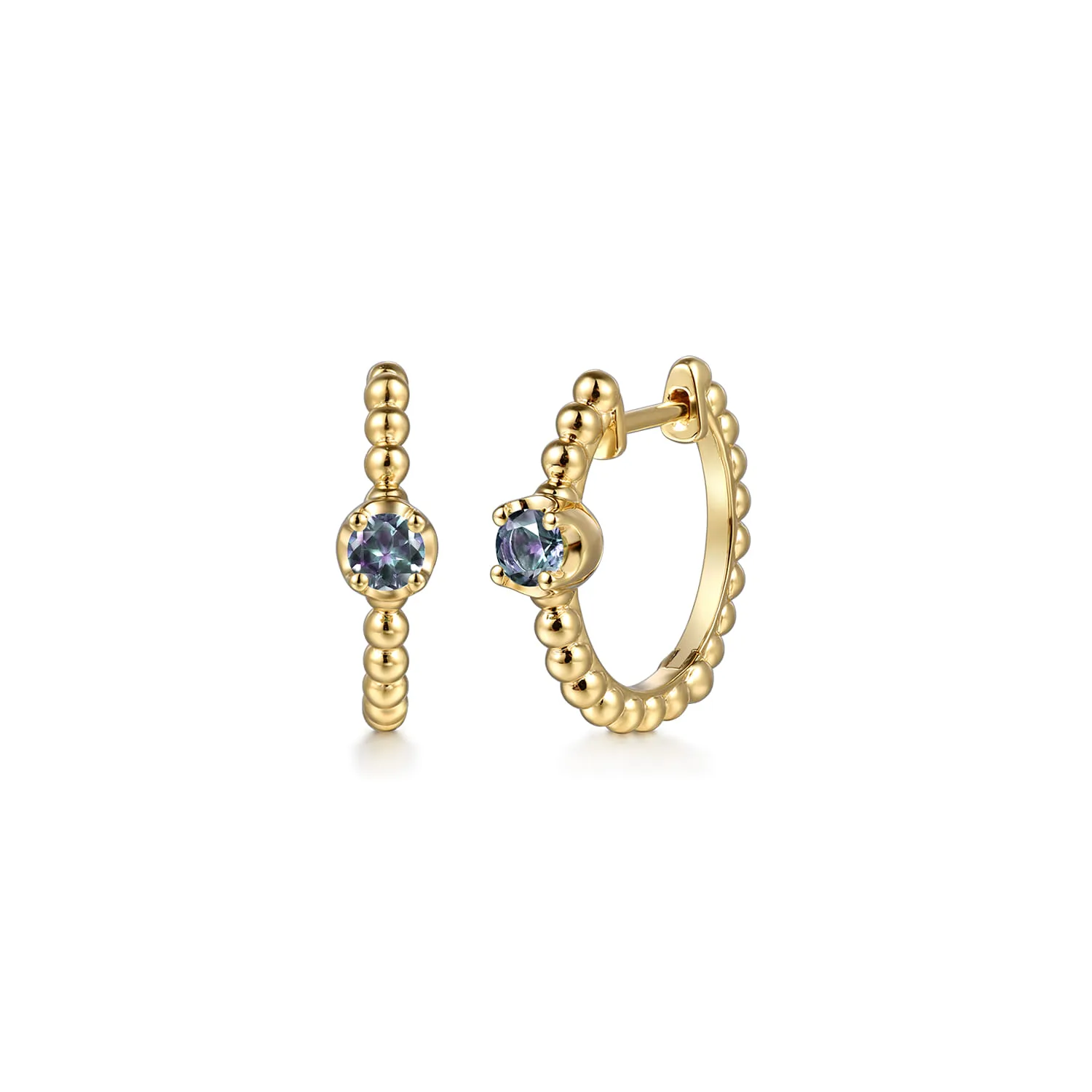 Bujukan Manmade Alexandrite 15mm Huggie Earrings