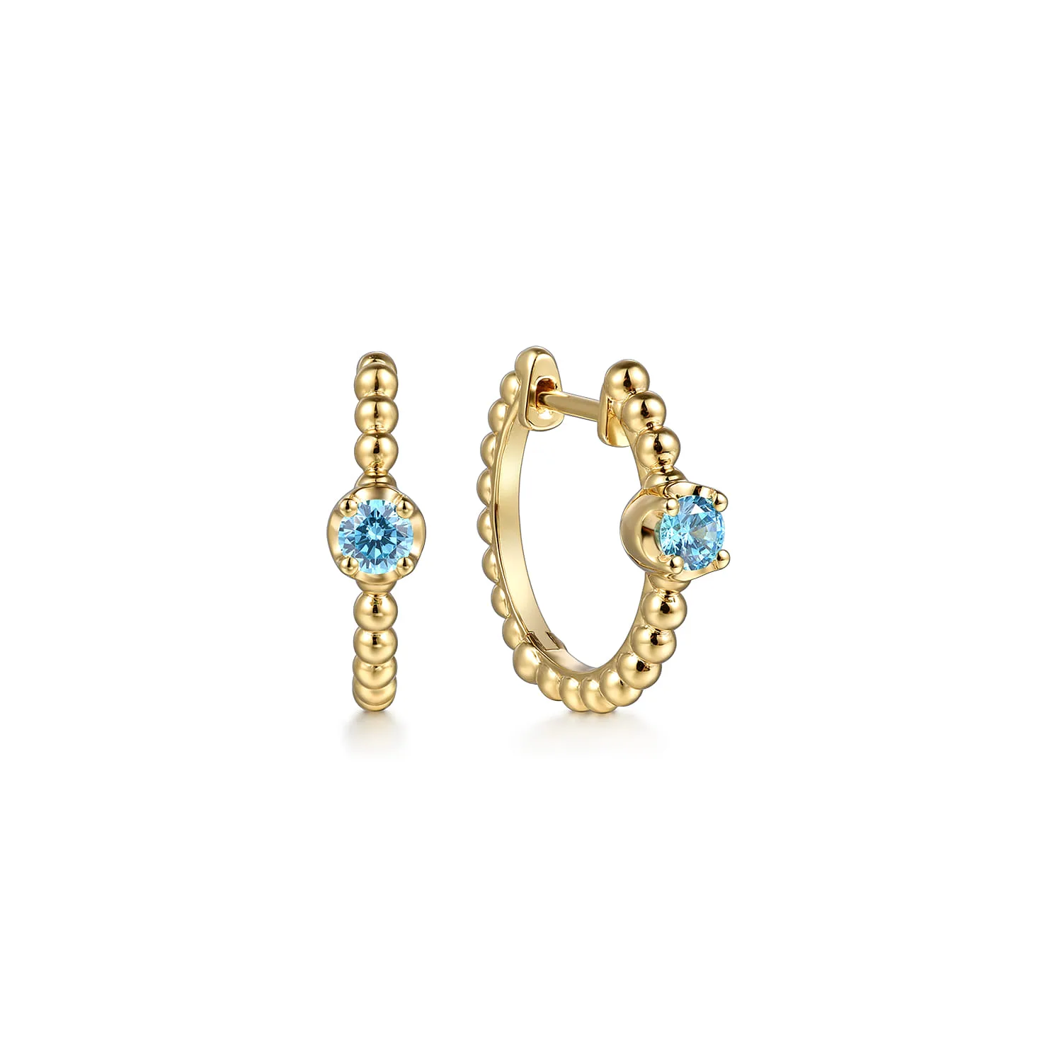 Bujukan Blue Topaz 15mm Huggie Earrings
